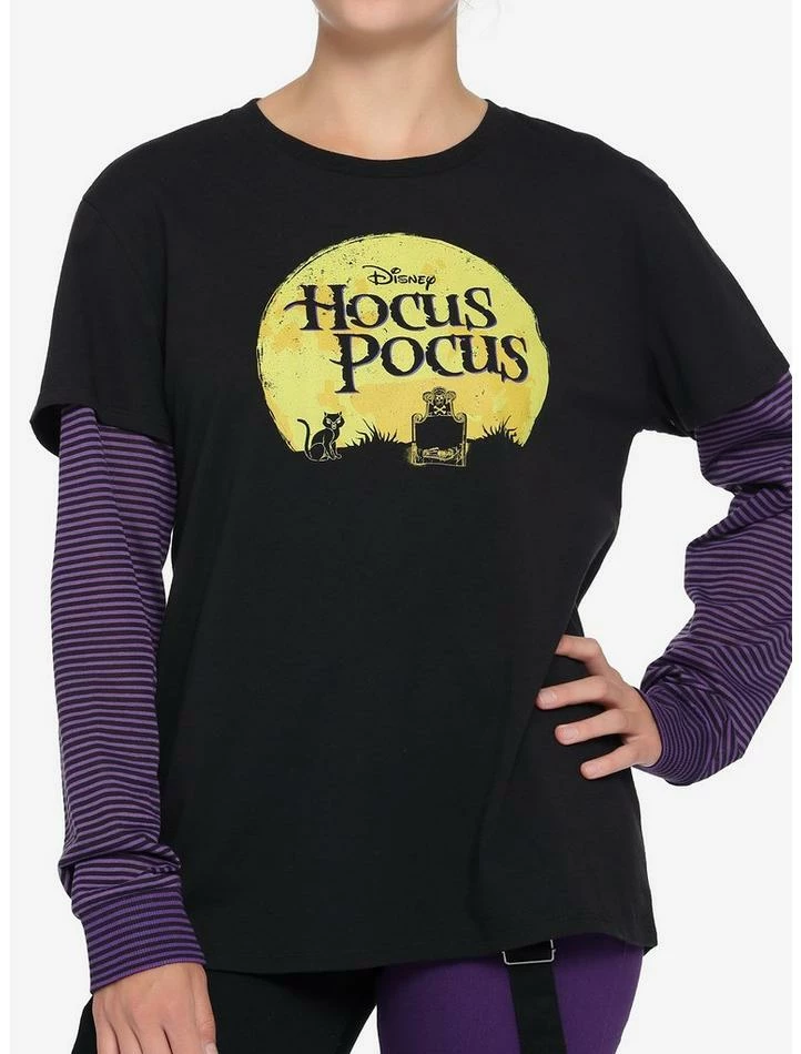 Brand new β€οΈ Disney Hocus Pocus Stripe Twofer π§ Girls Long-Sleeve Top β 3 Brand new β€οΈ Disney Hocus Pocus Stripe Twofer π§ Girls Long-Sleeve Top β