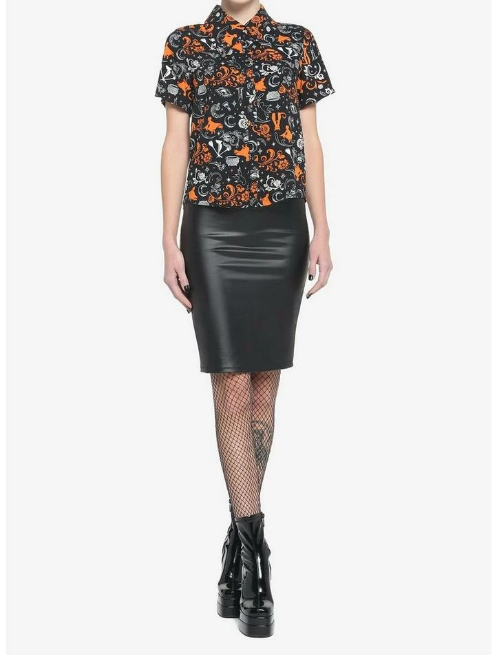 Deals โ๏ธ Her Universe Disney Hocus Pocus Filigree Icons ๐ง Girls Woven Button-Up ๐งจ 2 Deals โ๏ธ Her Universe Disney Hocus Pocus Filigree Icons ๐ง Girls Woven Button-Up ๐งจ - Image 2