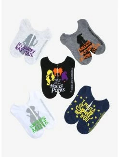 Budget 🔔 Disney Hocus Pocus Sanderson Sister Quote No-Show 🧦 Socks 5 Pair 🛒