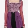 Top 10 👏 Her Universe Disney Hocus Pocus Sarah Peplum 👧 Girls Long-Sleeve Top 😍