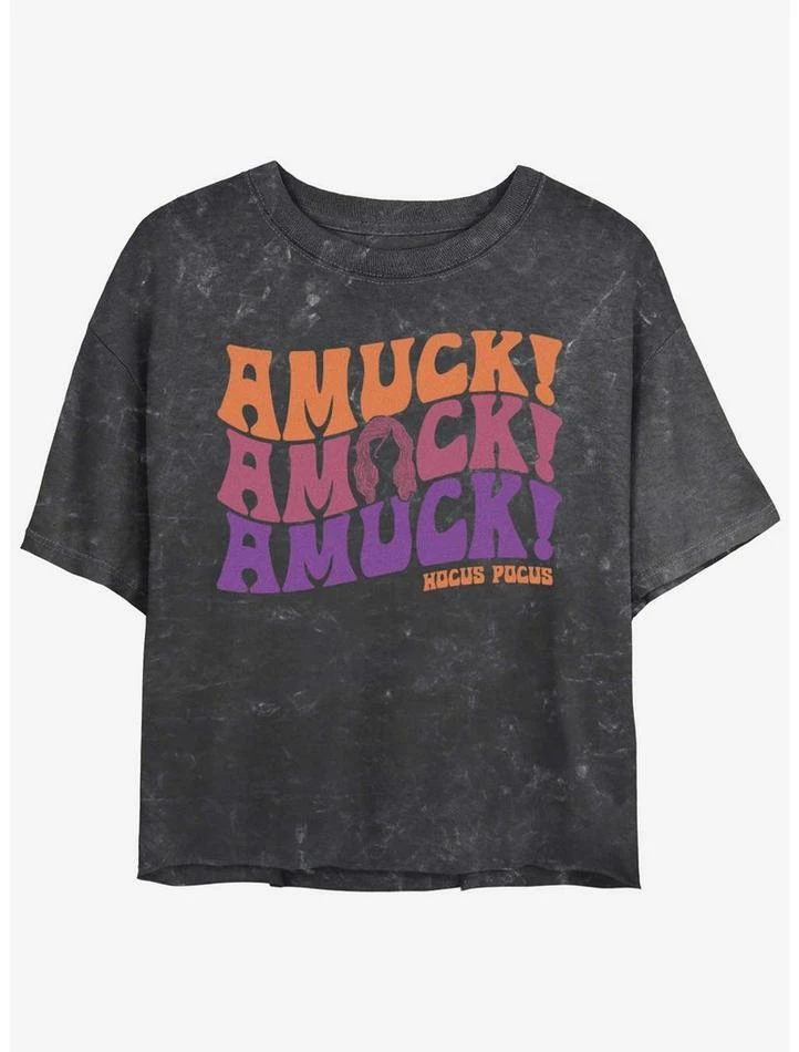 Best Pirce 🌟 Disney Hocus Pocus Amuck, Amuck, Amuck! Mineral Wash 👧 Girls Crop T-Shirt ✔️ 3 Best Pirce 🌟 Disney Hocus Pocus Amuck, Amuck, Amuck! Mineral Wash 👧 Girls Crop T-Shirt ✔️
