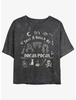 Coupon 🔥 Disney Hocus Pocus Sanderson Sisters A Bunch of Hocus Pocus Mineral Wash 👧 Girls Crop T-Shirt 🔥
