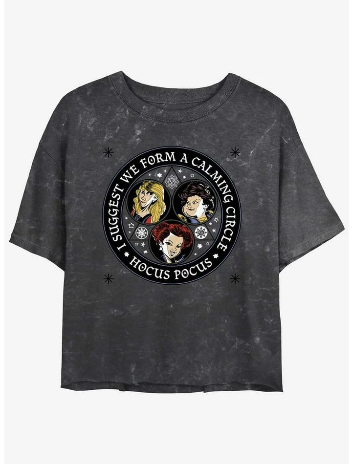 Cheap โค๏ธ Disney Hocus Pocus Sanderson Sisters Calming Circle Mineral Wash ๐ง Girls Crop T-Shirt โ๏ธ 3 Cheap โค๏ธ Disney Hocus Pocus Sanderson Sisters Calming Circle Mineral Wash ๐ง Girls Crop T-Shirt โ๏ธ