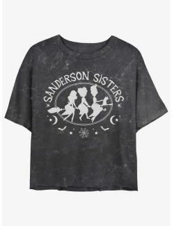 Hot Sale 🥰 Disney Hocus Pocus Sanderson Bed and Breakfast Mineral Wash 👧 Girls Crop T-Shirt ⭐