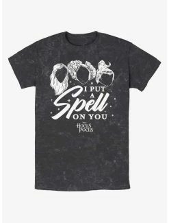 Cheapest 🛒 Disney Hocus Pocus Sanderson Sisters I Put A Spell On You Mineral Wash T-Shirt ⭐