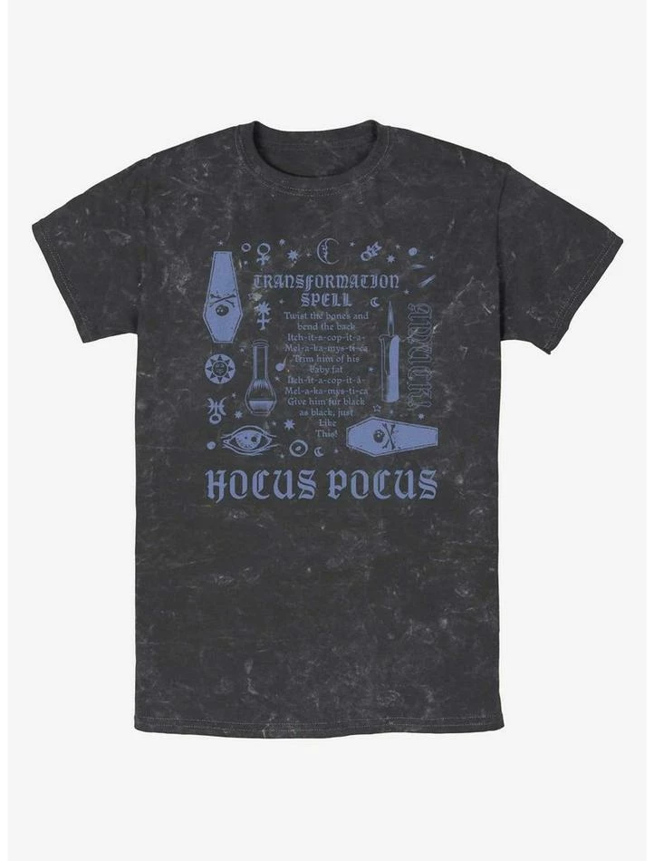 Brand new 🔥 Disney Hocus Pocus Transformation Spell Lyrics Mineral Wash T-Shirt 👍 3 Brand new 🔥 Disney Hocus Pocus Transformation Spell Lyrics Mineral Wash T-Shirt 👍
