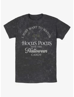 Deals 👍 Disney Hocus Pocus ⌚ Watch Hocus Pocus and Eat 🍬 Candy Mineral Wash T-Shirt 💯