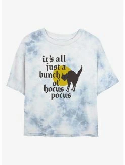 Budget ⌛ Disney Hocus Pocus Frightened Binx Tie-Dye 👧 Girls Crop T-Shirt 😍