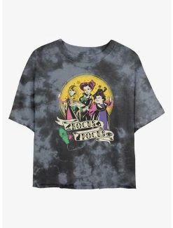 Best reviews of 🌟 Disney Hocus Pocus Sanderson Sisters Badge Tie-Dye 👧 Girls Crop T-Shirt 🔔