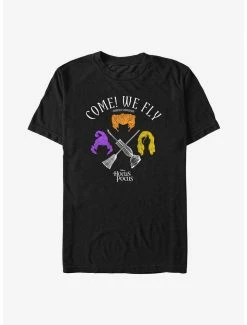 Discount 🤩 Disney Hocus Pocus We Fly Crossed Broom & Vaccum T-Shirt 🔥